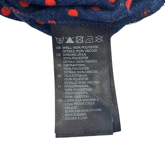 H&M Womens S Polka Dot Blouse Buttons Pocket Red Blue - Picture 6 of 7